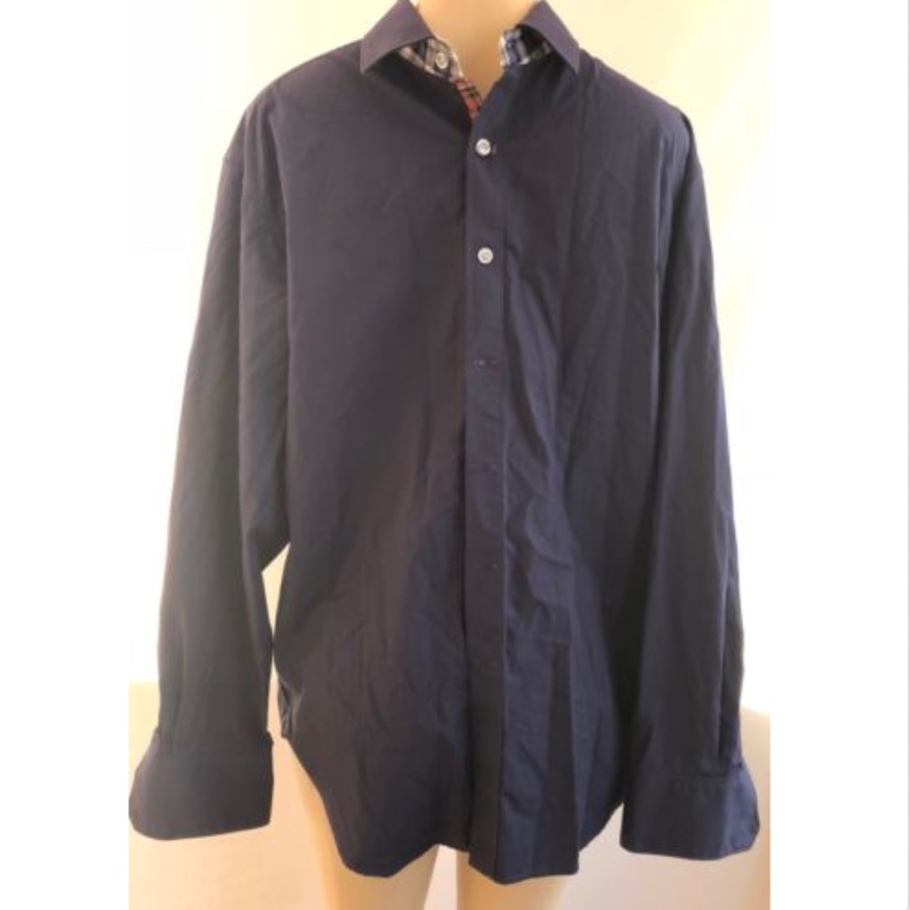 Robert Graham Men Size Medium Blue Flip Cuff Shirt